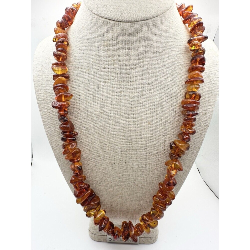 Vintage genuine chunky Baltic amber Necklace 26”